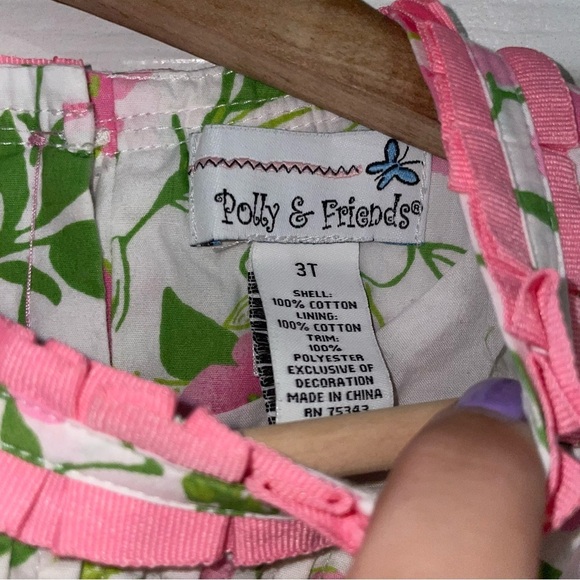 Polly & friends vintage flower water print Girls dress‎ size 3t layers - Picture 3 of 4